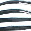 IKON MOTORSPORTS Window Visors w/Chrome Trims Compatible with 2009-2017 Audi Q5 8R, Smoke PC Injection Car Rain Sun Side Window Shade Guard Visor Deflectors, 2010 2011 2012 2013 2014 2015 2016