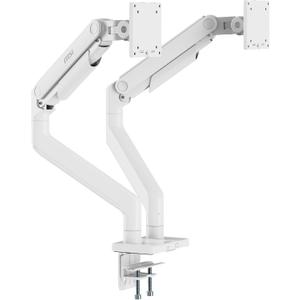MSI MAG MT201DW - Premium Heavy Duty Dual Monitor Stand Arms, 17-45" Support, VESA Compatible, Adjustable Spring Assisted Mount, 44 lbs per Screen, Clamp & Grommet, Quick Release Plate - White