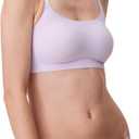 Calvin Klein Women's Invisibles Comfort Seamless Adjustable Skinny Strap Bralette Bra (Medium, Lilac Quartz)