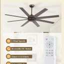 Fanbulous 65 Inch Ceiling Fans No Light with Remote, Bronze Indoor/Outdoor Ceiling Fan Without Light with Quiet Reversible DC Motor, 6 Speeds, 8 Blades Large Ceiling Fan for Living Room Bedroom Patio