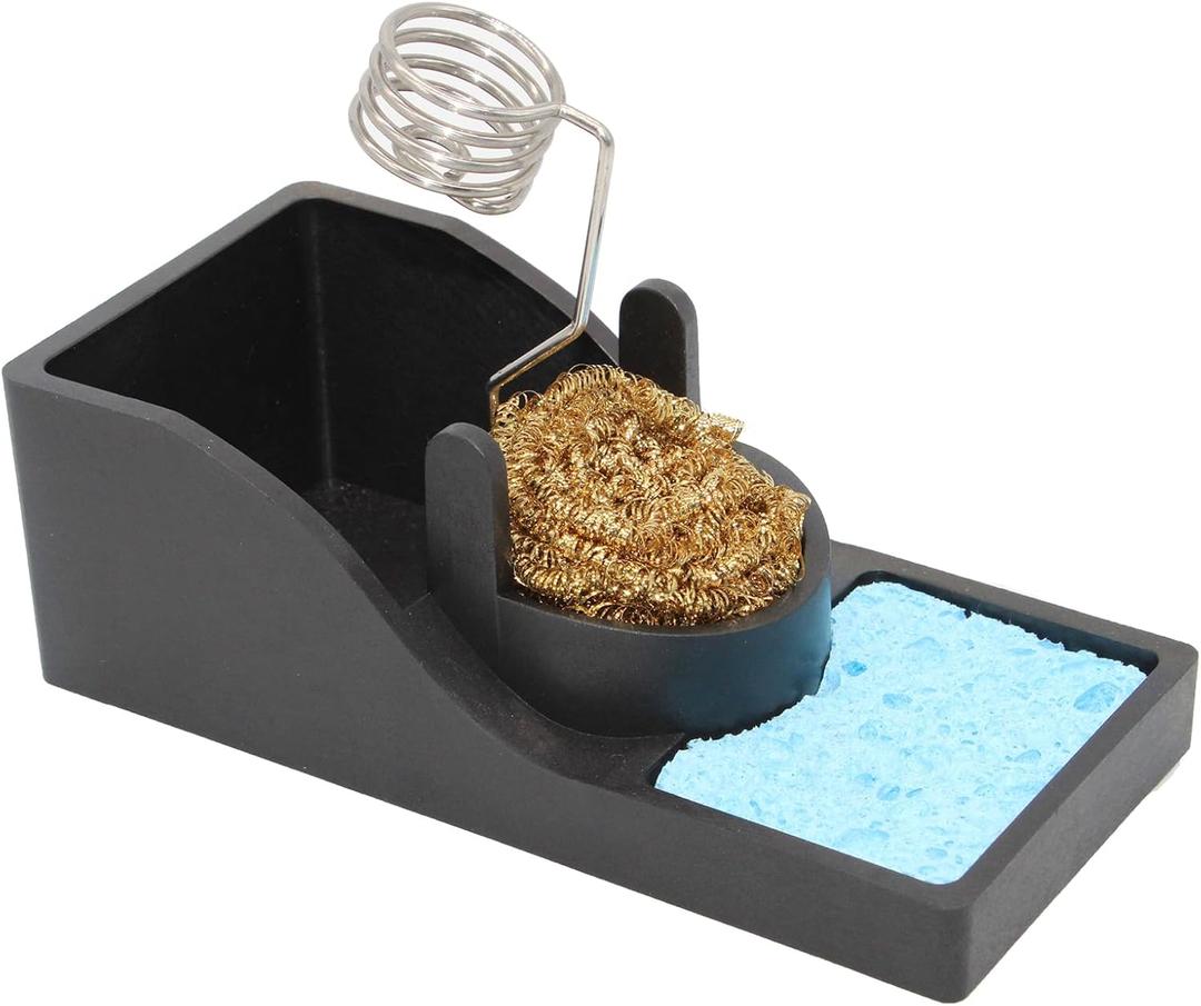 Soldering Iron Stand,Havy-duty T12 Soldering Iron Holder Come with Brass Wool Cleaner and Cleaning Sponge,Soldering Accessories