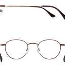 Small Metal Round Reading Glasses for Women Men Classic Vintage Retro Shades Blue Light Blocking Computer Readers