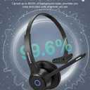 Bluetooth Headset with AI Noise Cancelling Microphone, V5.3 Wireless Headphones with USB Dongle, Charging Station, Microphone Mute Switch, Wireless Headsets for Work