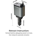 LISEN Retractable Car Charger, Gifts for Him Her, Cars Adapter USB C Fast Charger, Car Accessories Gadgets for Men Women Travel Essentials Gifts for iPhone 17 16 15 14 13 12 Pro Max, Samsung S26 S25