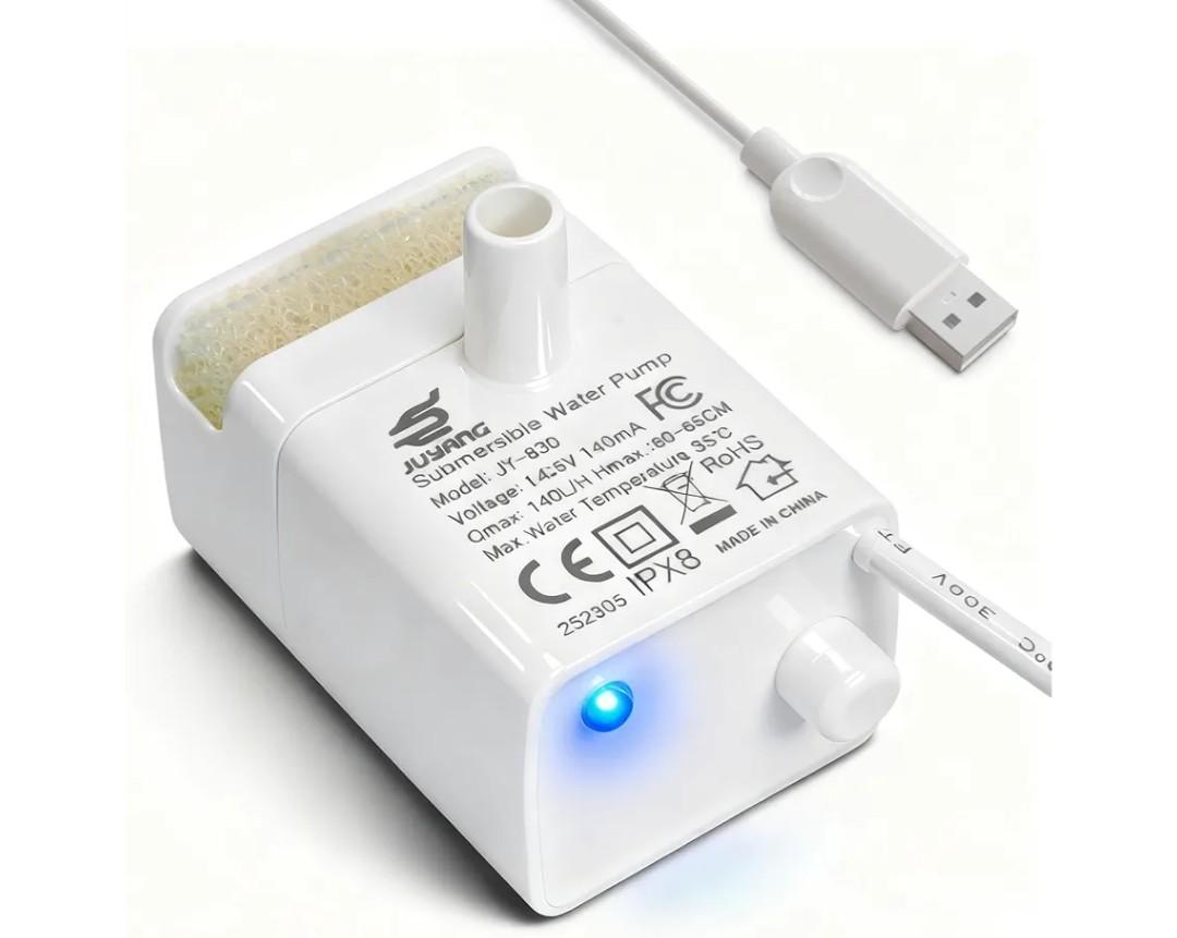 JY-830 Universal Submersible Water Pump for Pet Fountains (Auto Power-Off When Waterless)