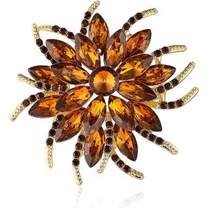 Rhinestone Flower brooch Pin Large Crystal Flower brooch Lapel Pins Wedding Party Birthday Dance Banquet Dress Suit Ceremony Clothes Hat Bag Accessories Jewelry for Women