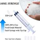100 Pack 10ml Syringes with Cap, Luer Slip Tip, 10cc syringe Whole Pack Bulk Sterile Sealed, No Needle