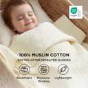 Bedsure 100% Cotton Muslin Blankets for Adults Large Throw 50x70 Inches - 4-Layer Breathable and Lightweight, Soft Boho Gauze Muslin Cotton Blanket for Couch Decor Travel Summer, Cream