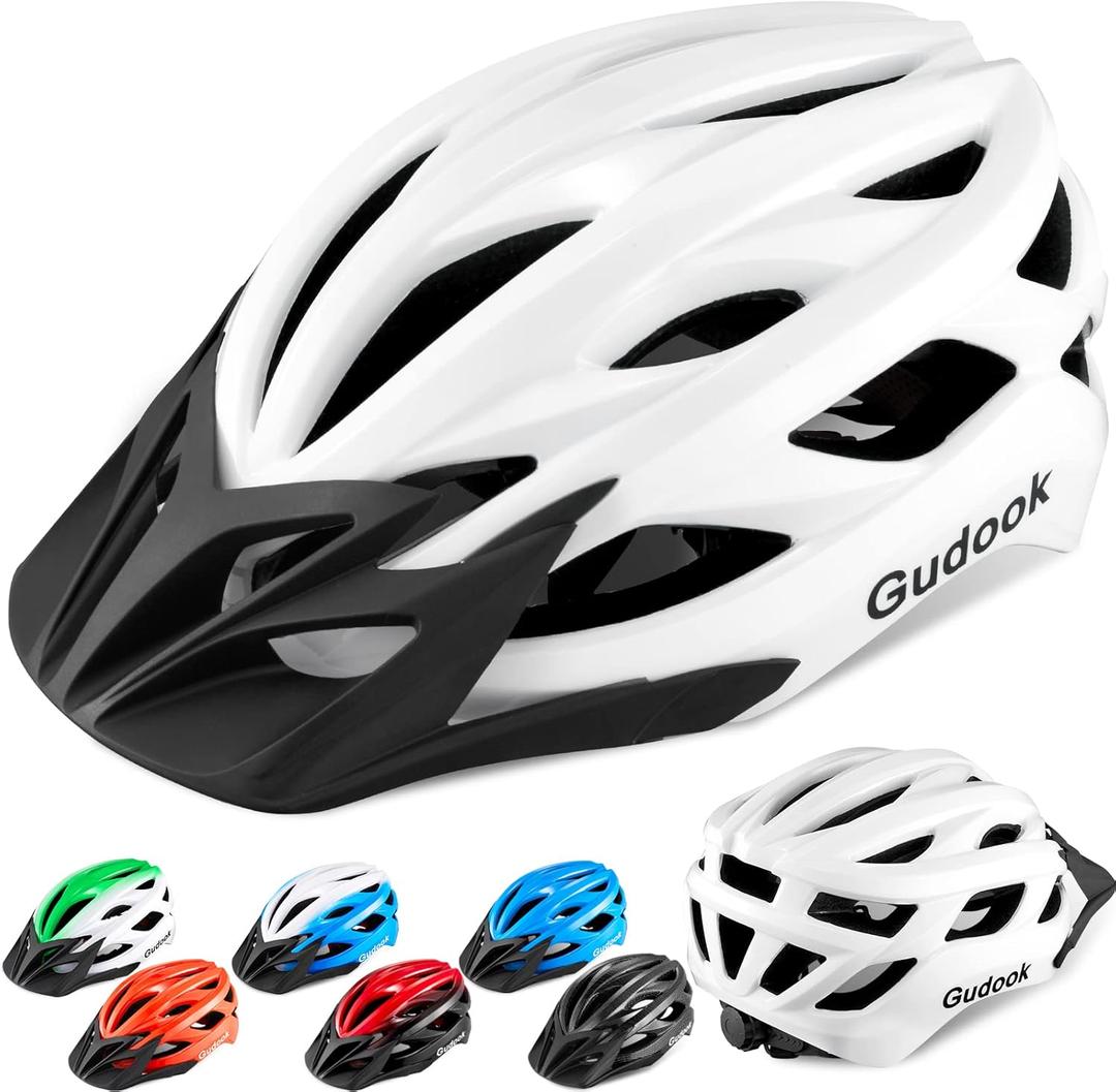 Bike Helmets for Men - Women Bicycle Helmet Adult - Certified Lightweight Comfort Adjustable Cycling Helmet with Detachable Visor for Mountain Road Biker (M(Youth/53-57cm), White)