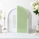 OurWarm White Arched Wedding Card Boxes for Reception, Acrylic Card Box with Writable Green Standee & Erasable Pen, Large Cards Box for Wedding Reception Party Birthday Graduation Baby Shower Decor