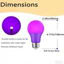 4 Pack LED Purple Light Bulbs - A19 9W(60W Equivalent) E26 Base LED Purple Light Bulb for Party Decoration, Porch, Halloween Christmas Wedding, Home/Holiday Lighting, Decorative Illumination