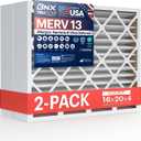 BNX TruFilter 16x20x4 (15.5 x 19.5 x 3.63 Slim Fit) MERV 13 Air Filter (2-Pack) - MADE IN USA - Air Conditioner HVAC AC Furnace Filters Health, Allergies, Mold, Bacteria, Smoke, MPR 1900 FPR 10