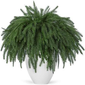 Der Rose 12Pcs Christmas Norfolk Pine Stems, 18 Inch Artificial Pine Branches Faux Cedar Stems Greenery Picks for Xmas DIY Crafts Wreath Garland Home Outdoor Christmas Decorations Indoor