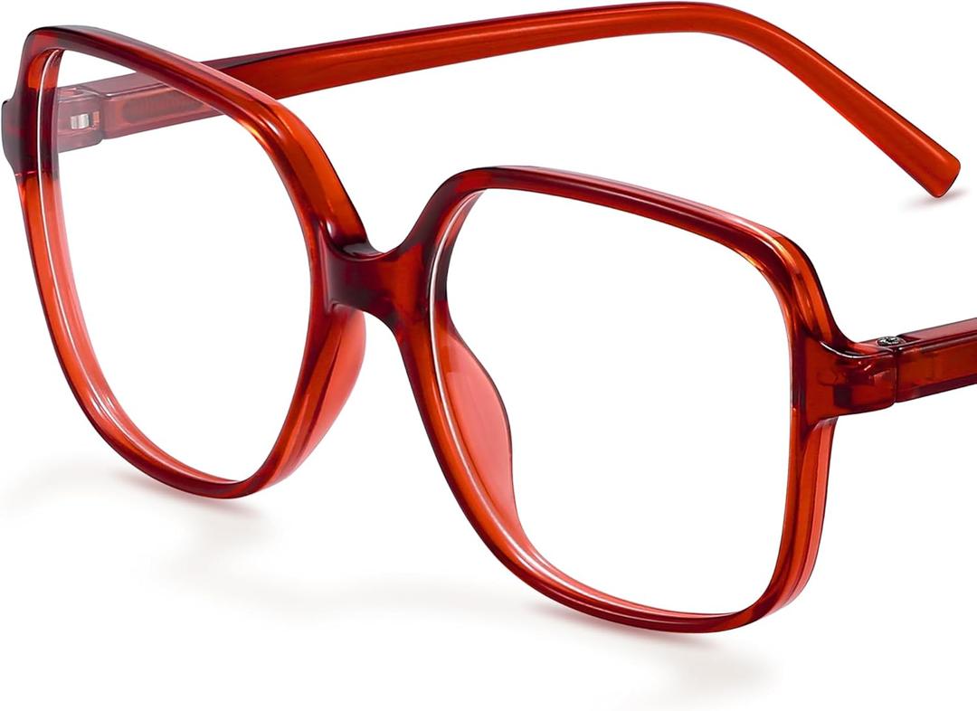 miyya Blue Light Blocking Glasses for Women, Blue Light Glasses for Women Oversized Fashion Glasses (Wine Red)