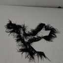 GXTIZAS Black Ostrich Feathers Trim 2.5Yards Fringe Trim 3-4inch Feather for Crafts Sewing Costumes, Latin Wedding Dresses, Stage Outfit DIY Accessories