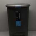simplehuman 50 Liter / 13 Gallon Semi-Round Kitchen Step Trash Can with Secure Slide Lock, Grey Plastic (Gray)