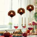 Outus Thanksgiving Hanging Paper Turkey Honeycomb Tissue Turkey Honeycomb Centerpiece for Thanksgiving Day Table Decorating Kit Party Supplies (6) Brown