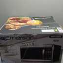 Emerson MW1338SB Countertop Microwave Oven, 6 Pre-Programmed Settings, Removable Glass Turntable, Child Safety Lock, 1.3 Cu ft, 1000W, Stainless Steel