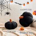 Halloween Pumpkin Pillows, Black Fall Decoration Pumpkin Shaped Throw Pillow, 8" Cute 3D Shaped Cushion for Sofa Couch Bedroom Autumn Thanksgiving (Mini-8 Inch)