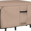 ULTCOVER Square Patio Heavy Duty Table Cover - 600D Tough Canvas Waterproof Outdoor Dining Table and Chairs General Purpose Furniture Cover Size 86 inch (Square 86"(L)x86"(W), Brown)