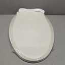 Durable Elongated Toilet Seat with Slow Soft Close - Easy to Install and Clean, Never Loosens - White, Fits Most Elongated Toilets Biscuit