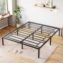 10 Inch Full Size Bed Frame,1000Lbs Heavy Duty Metal Platform with Mattress Slide Stopper,Steel Slat Support No Box Spring Needed,Noise Free,Non Slip Design,Includes Underbed Storage Space Black