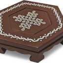 Coffee table riser - decorative riser for home decor - risers for kitchen - decor riser - indian return gift, diwali, pooja - 5" hexagon size, in brown (4, Brown)