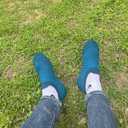 Adult Lightweight Slip-on Grip Indoor House Slippers Non-slip Barefoot House Home Shoes for Women Men (6-6.5 Women/4.5-5 Men, 2005bluecyan)