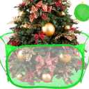 Christmas Tree Fence Barrier for Small Pets, Pop Up Fence for Christmas Tree Foldable 6-Sided Mesh Christmas Blocker Guard Protector for Toddlers Kids Xmas Trees Barrier for Holiday Home Decor (Green)