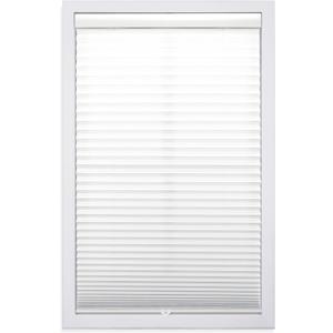 DEZ FURNISHINGS Cordless 1" Light Filtering Pleated Shade, Fabric, 48"W x 64"H, White