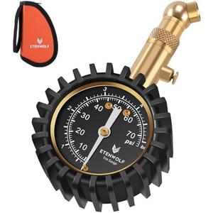 ETENWOLF Tire Pressure Gauge for Cars 0-75 PSI, Air Pressure Gauge with Large Glow Dial, Calibrated to ANSI B40.1 Grade A(Plus-Minus 1%), Tire Gauge for Tire Pressure Car Accessories (Black)
