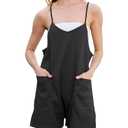 DNFUN Womens Sleeveless Rompers Loose Strap Shorts Overalls Oneise Outfits Summer Casual Jumpsuits, XL