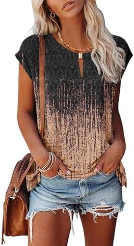 Kistore Women's Summer Casual V Neck Tank Tops Cap Sleeve Loose Fit Blouses Tunic Shirts,Medium