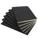 Simply Genius Journaling Notebooks - 6-Pack A5 Black Softcover - College Ruled Writing Journal - Note Taking & Travel Notebook - 92 Lined Cream Pages 80 GSM