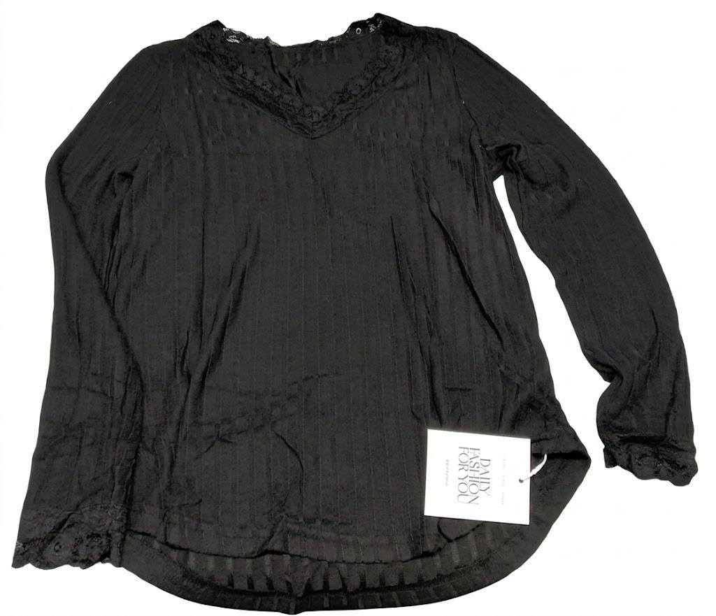 Tankaneo Womens Lace V Neck Tunic Tops Long Sleeve Ribbed Knit Shirts Fall Casual Basic Tees M