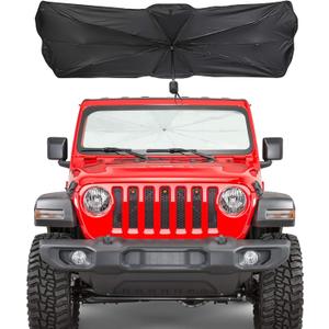 Windshield Sun Shade, JoyTutus Custom-fit Blocks Rays Sun Shade Visor Protector Compatible with Wrangler JL, Easy to Install Car Windshield Sunshade, Keep Your Car Cool for JL JLU 2018-2026 & JT