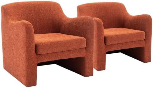 COLAMY Upholstered Accent Chair for Living Room  Modern Accent Armchair with Back, Comfy Single Sofa Arm Chair for Bedroom/Office/Reception Area/Reading Spaces, Red COLAMY Upholstered Accent Chair for Living Room  Modern Accent Armchair with Back, Comfy Single Sofa Arm Chair for Bedroom/Office/Reception Area/Reading Spaces, Red