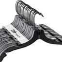 Donext Plastic Hangers with 360 Swivel Metal Hook, Heavy Duty Clothes Hangers, Durable Closet Hangers for Shirt, Coat and Dress (30 Pack, Black)