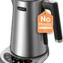 Cosori Electric Kettle, Plastic-Free Interior, 5 Presets 5 Temperature Control, Fast Boiling, 2 Lid Opening, 60Min Keep Warm, Stainless Steel Tea Kettle for Tea, Hot Water, Boil Water, Coffee, 1.7L