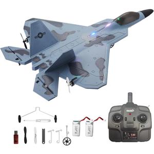 RC Plane F22 Raptor Model 4CH 3D6G RC Airplane for Adults Kids 2.4Ghz RC Jet with LED Light WLtoys A180 Upgrade Version with Gyroscope Outdoor Toys