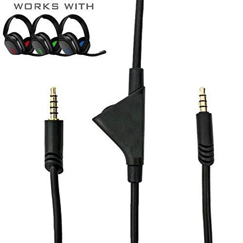 Replacement 2.0M Volume Control Audio Aux Cable Cord Wire Compatible with Astro A10 A40 Headsets, PC with 3.5mm Combo Jack, Xbox One Series X/S, PS4, & PS5 Controllers