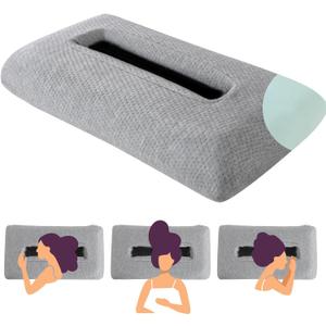 HOMBYS Memory Foam Ear Piercing Pillow for Side Sleeping with Super Big Hole for You Turning Over at Will, No Need Align Ear, Relief Ear Pain,20x12x4 inches,Machine Washable, Grey