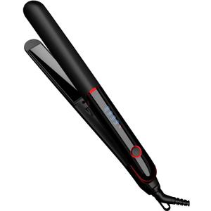 1 Inch Anti Static Flat Iron Travel Straightener with Floating Ceramic Plates and Digital Controls Hair Straightener for Your Friend Or Your Family as a Gift (Black)