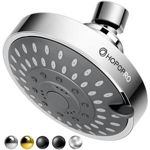 HOPOPRO 5-Mode High Pressure Shower Head - The Washington Post, NBC News, Today TV Show Recommended - High Flow Fixed Showerheads (4 Inch Chrome)