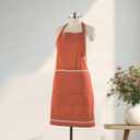 FINGERCRAFT Apron, Dual Pocket, Adjustable Tie, Multipurpose Washable Bib Apron for Home, Kitchen, Chef and Professionals