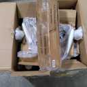 Flash Furniture Whitney High Back Desk Chair - White LeatherSoft Executive Swivel Office Chair with Chrome Frame & Alan Low Back Designer Armless White Ribbed Swivel Task Office Chair