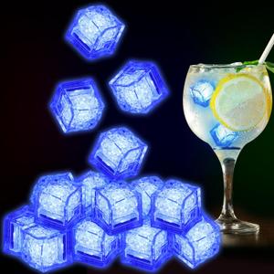 Light Up Ice Cubes Bulk, 300 Pack Blue LED Ice Cubes for Drinks, Flashing Water Activated, Bar Club Wedding Party Decor