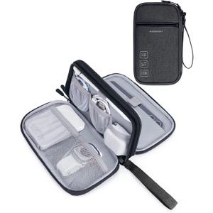 BAGSMART Cord Organizer Travel Cable Organizer Bag Tech Electronic Organizer Travel Case, Travel Essentials for Charger, Cable, Phone, Flash drive, Double Layer-Black