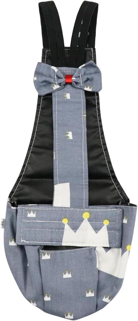 BestParts Adjustable Diaper Waterproof Reusable Diapers, Cloth Diaper Wearable Poultry for Farm Pet Goose, Pet Duck,Pet Chicken, (Grey Crown, M(1.65-3.31pounds), 1, Count)