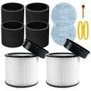 90304 Replacement Filter, 90107 dry filter, 90585 Foam Sleeve Compatible with shopvac filter 90304 90350 90333 90585, Fits Most 5 Gallon and Above Wet Dry Vacuum Cleaner (2+2+4+2+2+1)